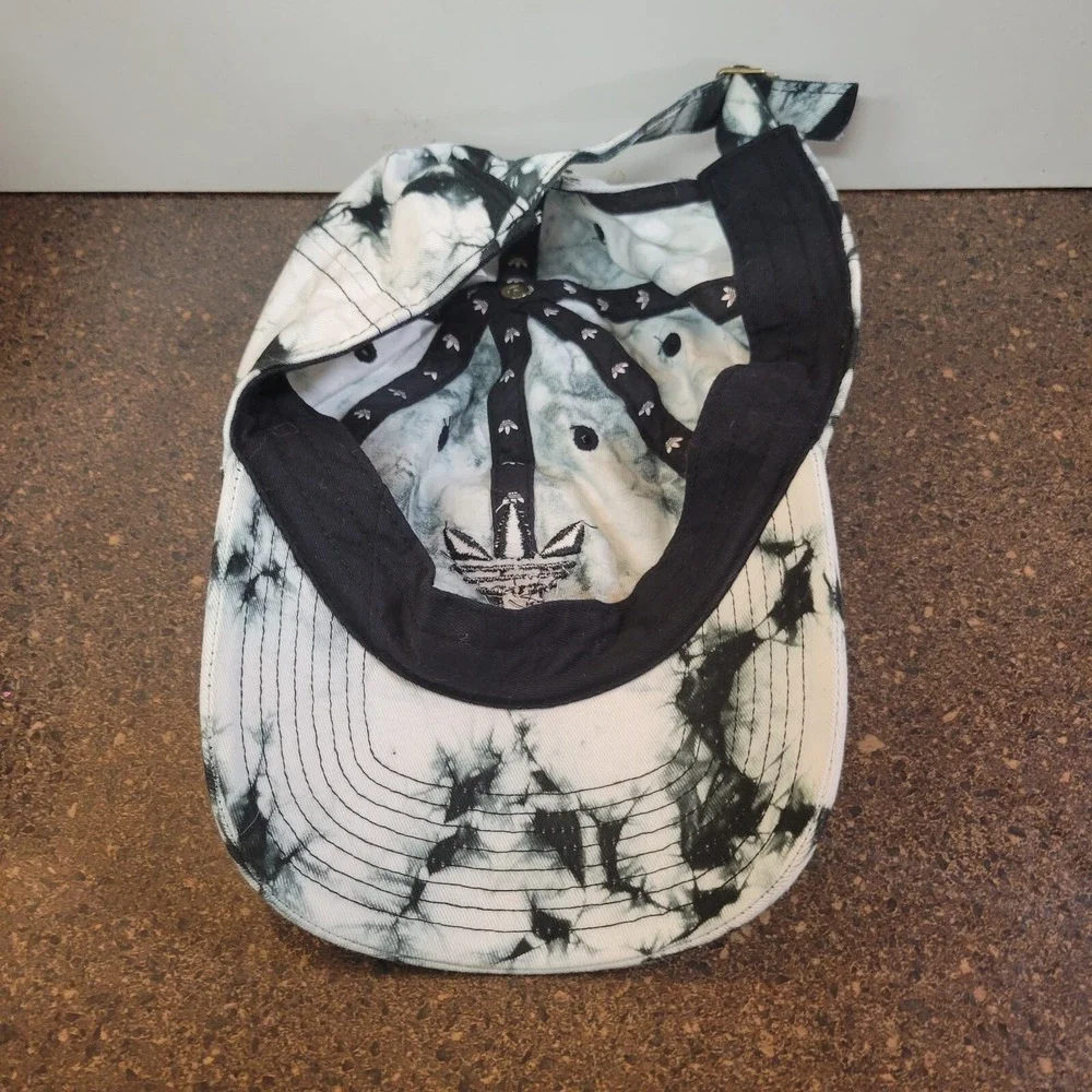 adidas Originals Baseball Cap Womens Black White Tie Dye Relaxed Strapback Hat